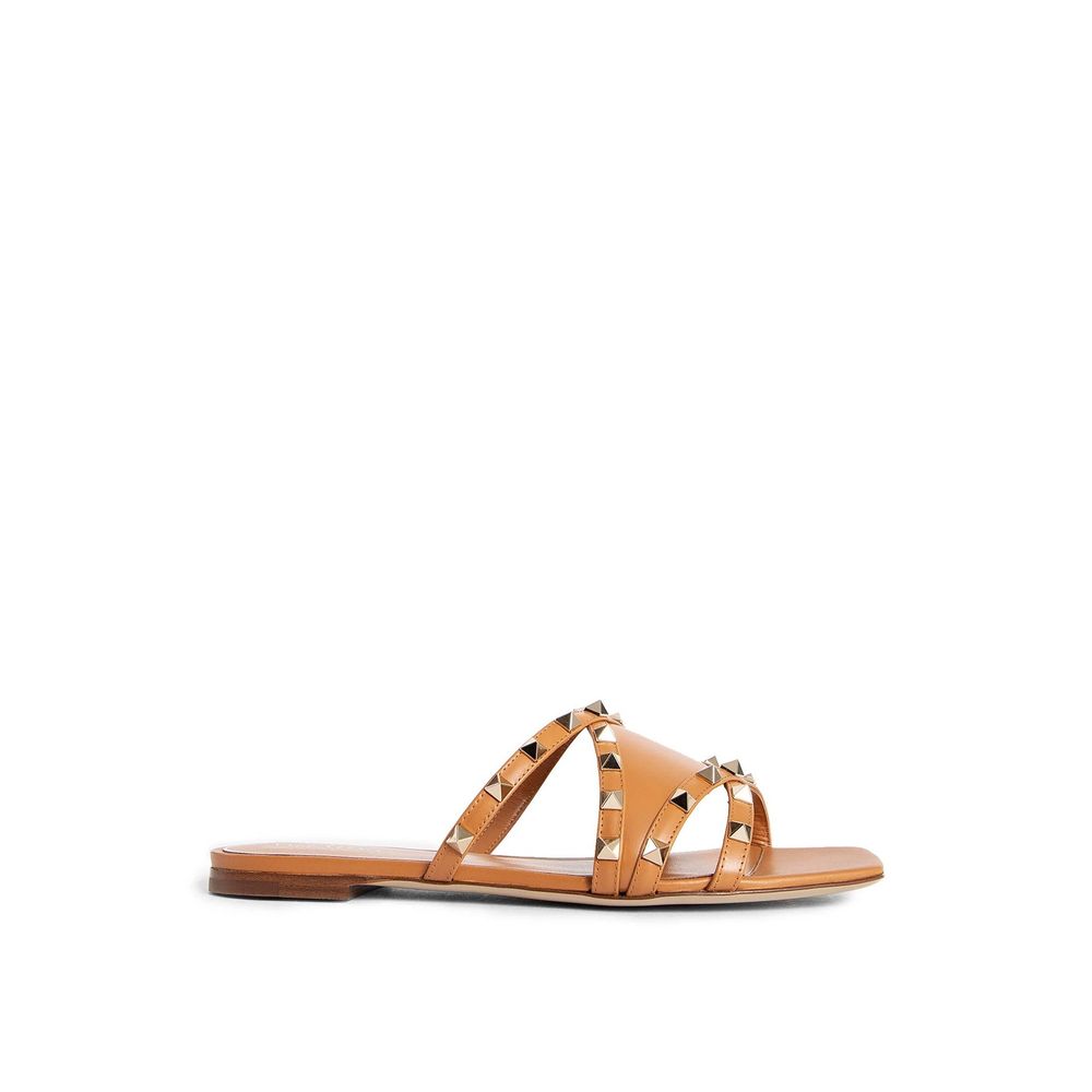 Valentino Garavani Brown Calfskin Strap-On Sandals