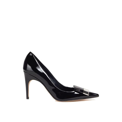 Sergio Rossi Black Calfskin High Heel Pumps