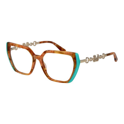 Marciano by Guess Brown Acetate Glasses (Frames) full-rim trapezium style with demo plastic lenses, includes branded case.