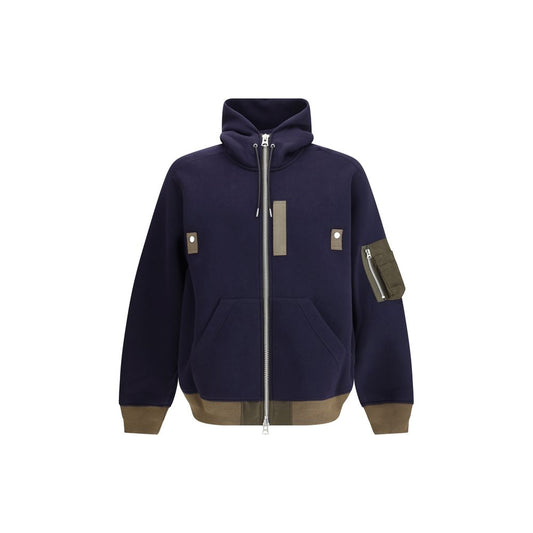 Sacai Blue Cotton Hoodie