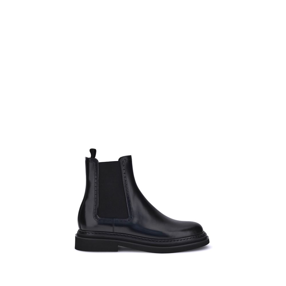 Dolce & Gabbana Black Calf Leather Bos Taurus Chelsea Boots