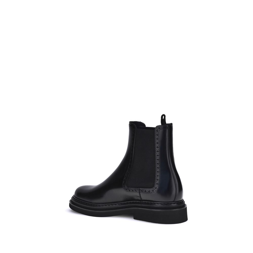 Dolce & Gabbana Black Calf Leather Bos Taurus Chelsea Boots