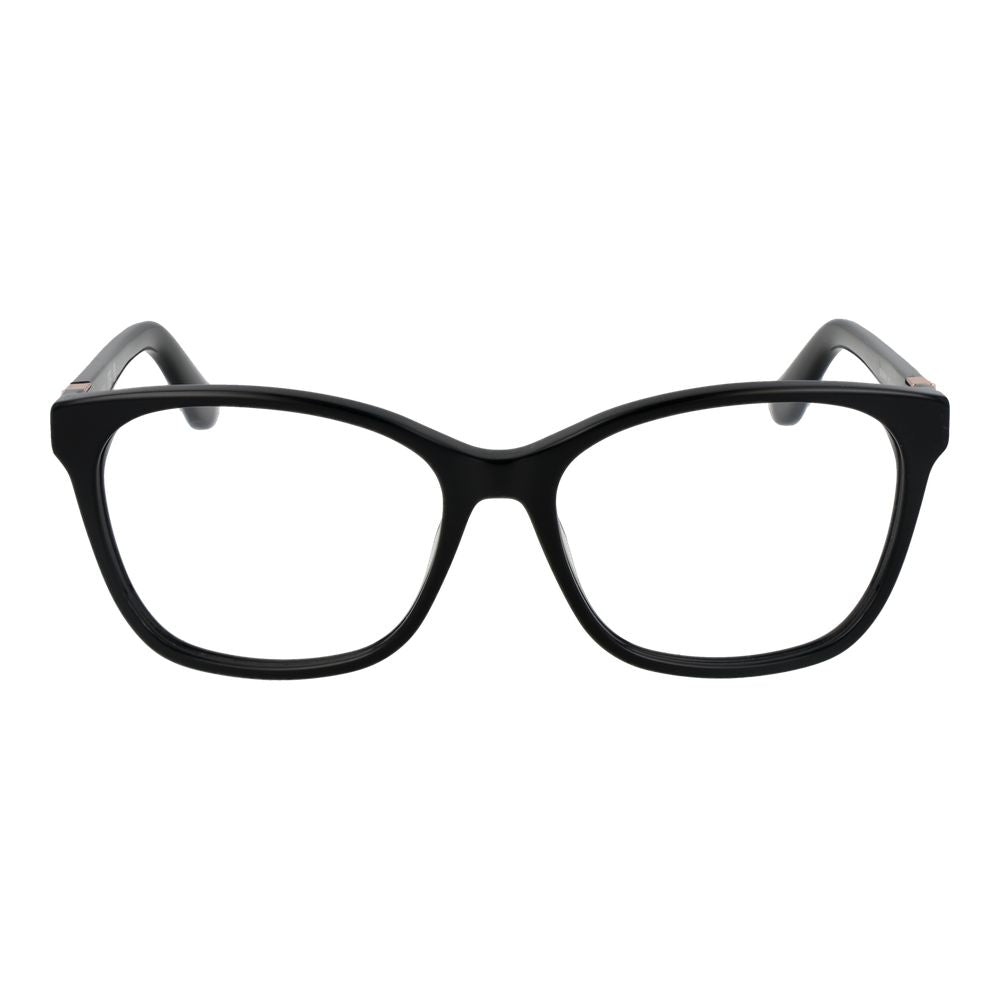 Guess Black Women Glasses Frame, full-rim acetate, square style, 53-15-140 dimensions, includes branded case, spring hinge, stylish eyewear.