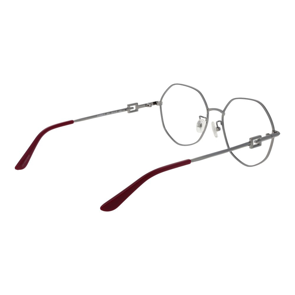 Guess Red Women Glasses Frame in red metal with full-rim square style, size 54-17-145, includes branded case
