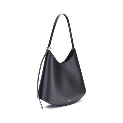 Jil Sander Black Calf Leather Bos Taurus Shoulder Bag