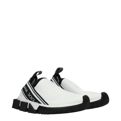 Dolce & Gabbana White Fabric Chunky Sneakers