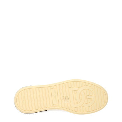 Dolce & Gabbana White Leather Low Top Sneakers