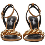 Versace Brown Leather Stiletto Heels Sandals VE-8547283829001-EU39/US9