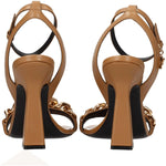 Versace Brown Leather Stiletto Heels Sandals VE-8547283829001-EU39/US9