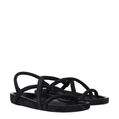 Isabel Marant Black Leather Flat Sandals