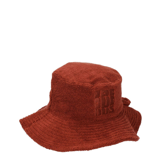 Jacquemus Brown Cotton Bucket Hat with logo, casual style, 100% cotton, in terracotta shade, MPN 235AC4461329840