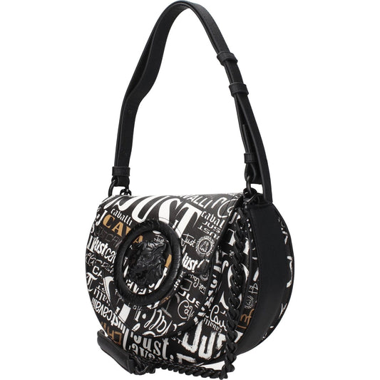 Just Cavalli Black Polyester Shoulder Bags JU8547366600969BT