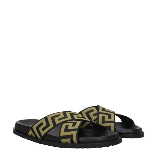 Versace Black Fabric Slippers Sandals VE-8547404644617-EU39.5/US6.5
