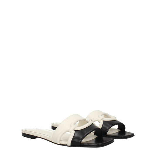 Valentino Garavani Black Leather Slippers Sandals VA-8547405824265-EU35/US5