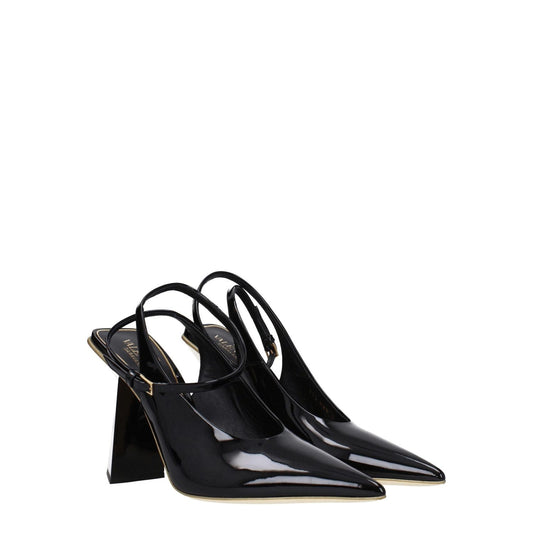 Valentino Garavani Black Leather Sandals VA-8547461005577-EU36/US6