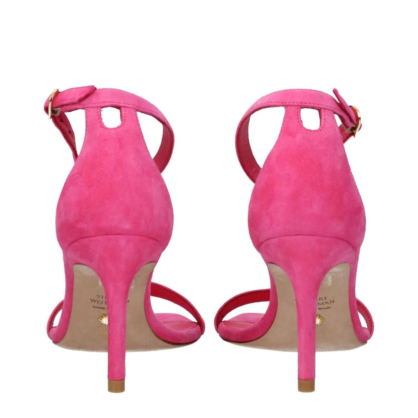Stuart Weitzman Pink Leather Stiletto Heel Sandals