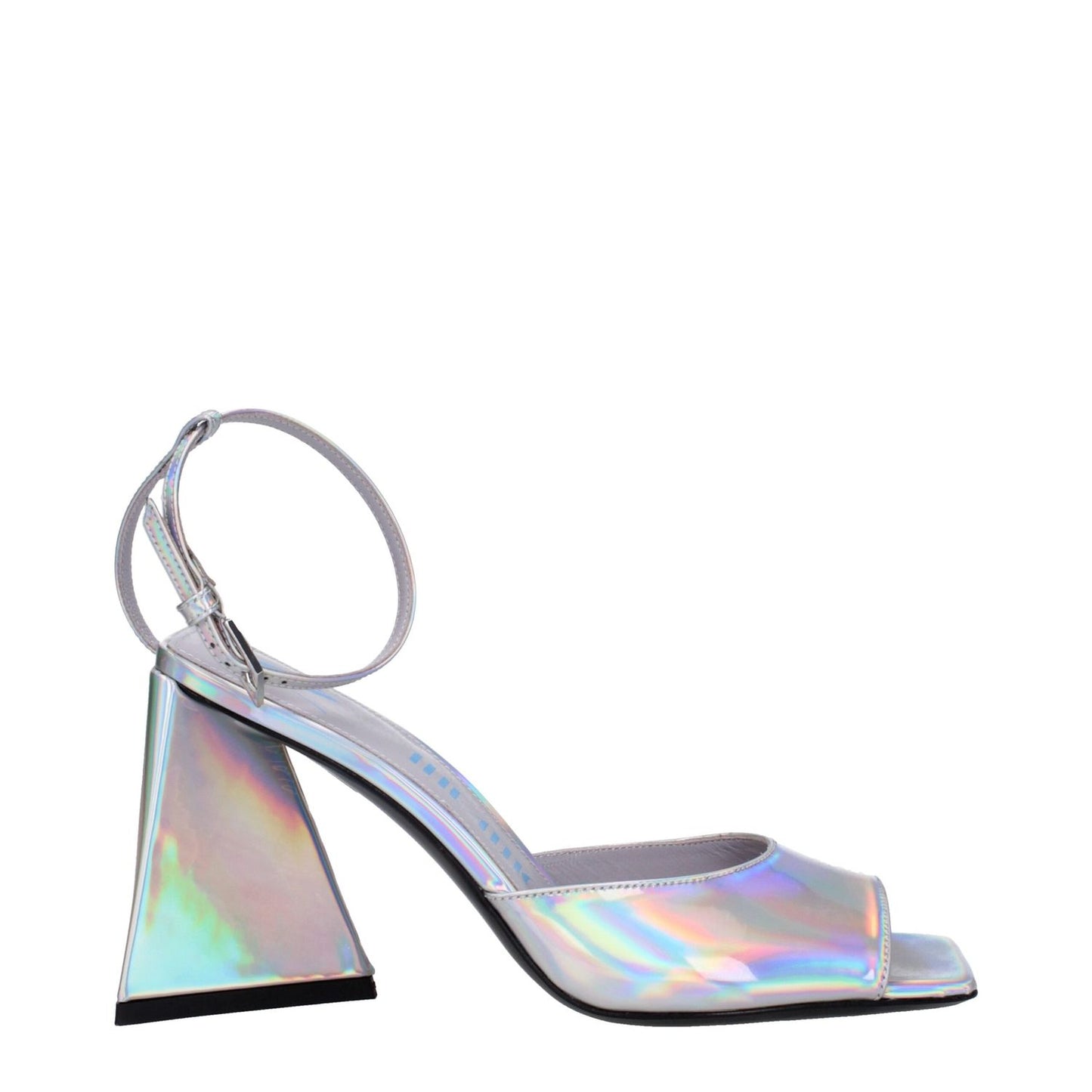 The Attico Gray Leather Platform Sandals