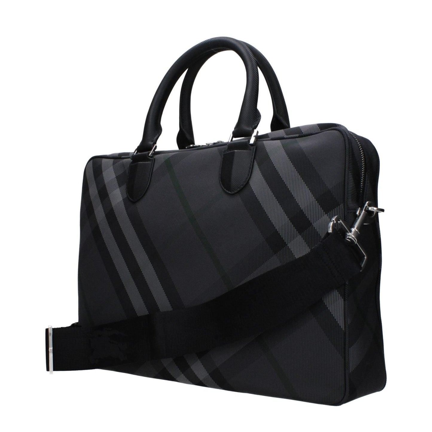 Burberry Gray Fabric Business And Laptop Bags