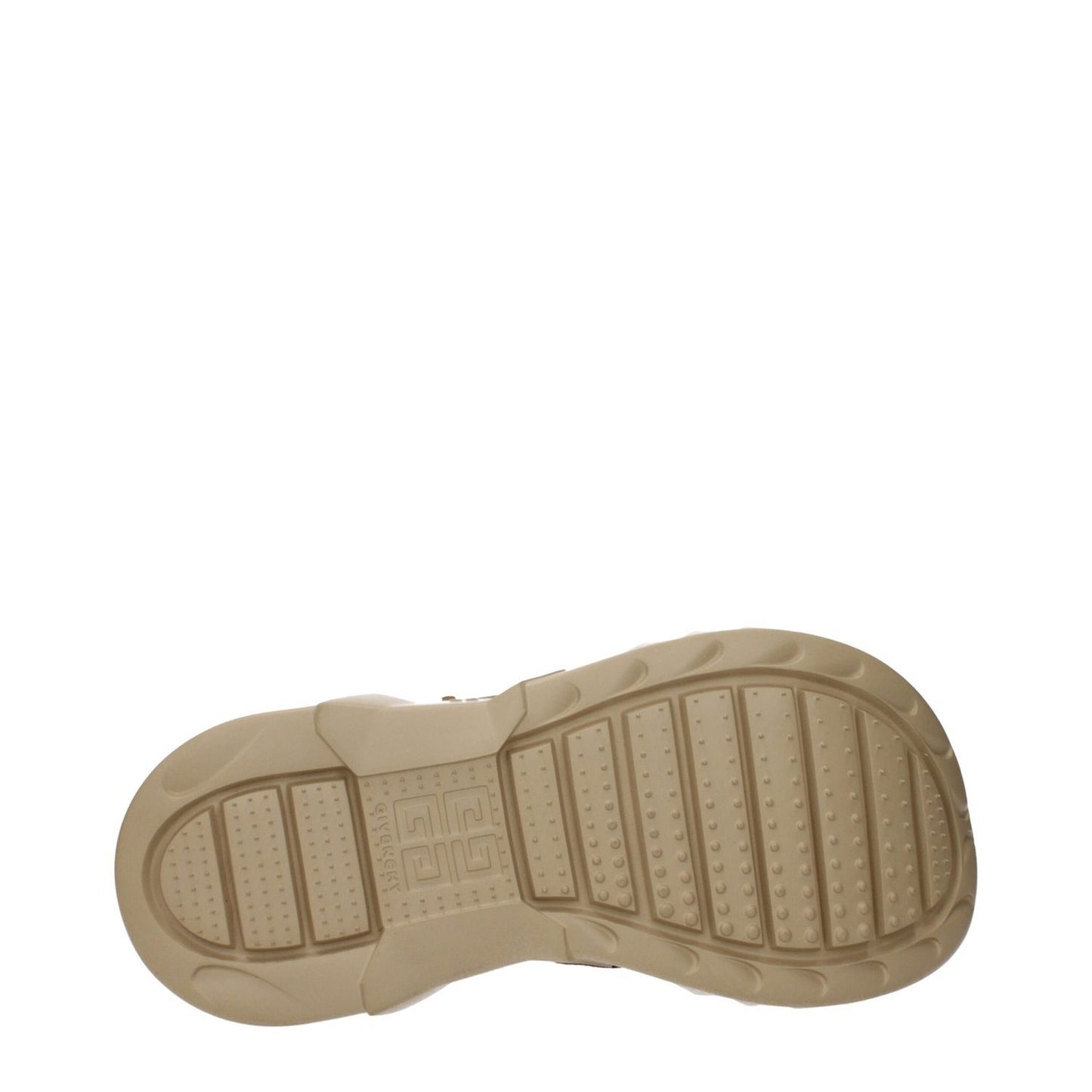 Sole view of Givenchy Brown Leather Slippers showing rubber sole design, part of the casual suede collection with mid heel height.