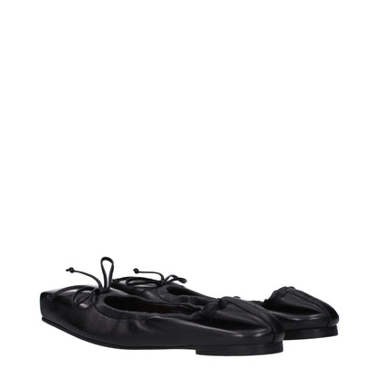 Jacquemus Black Leather Ballet Flats