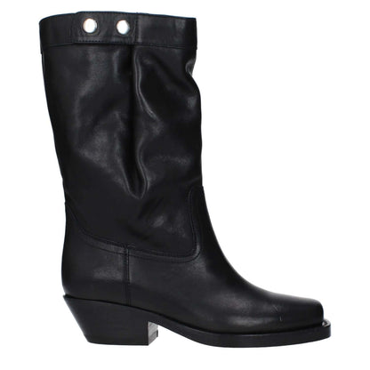 Isabel Marant Black Leather Ankle Boots
