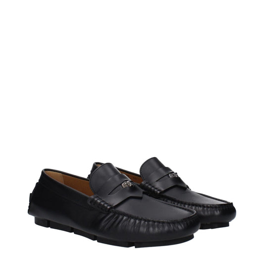 Versace Black Leather Slip-On Loafers VE-14884883169545-EU41/US8