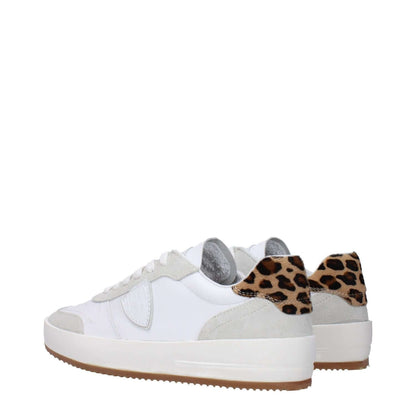 Philippe Model White Leather Low Top Sneakers