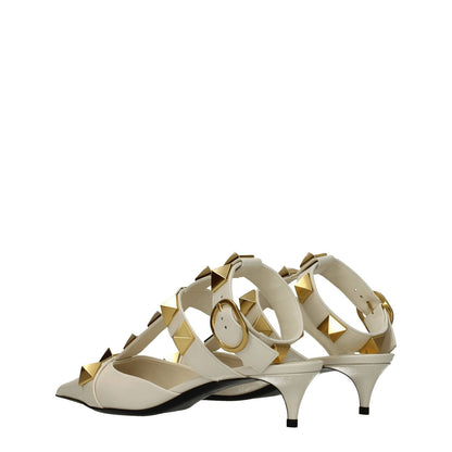 Valentino Garavani Beige Leather Stiletto Heel Sandals