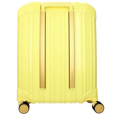 Piquadro Yellow Polycarbonate Luggage And Travel with TSA closure, front logo, USB port, and adjustable handle, MPN BV4425PQLS3G.