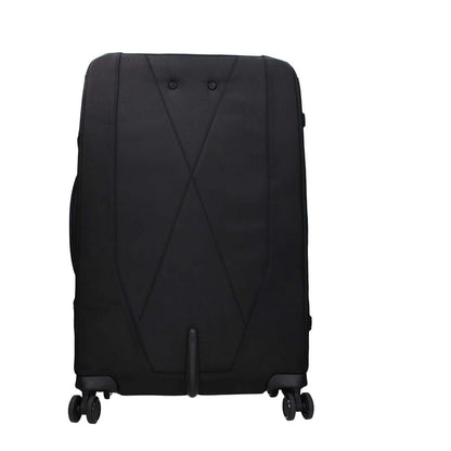 Piquadro Black Fabric Luggage And Travel - black trolley with front logo, adjustable handle, and removable details, MPN BV4733X19N.