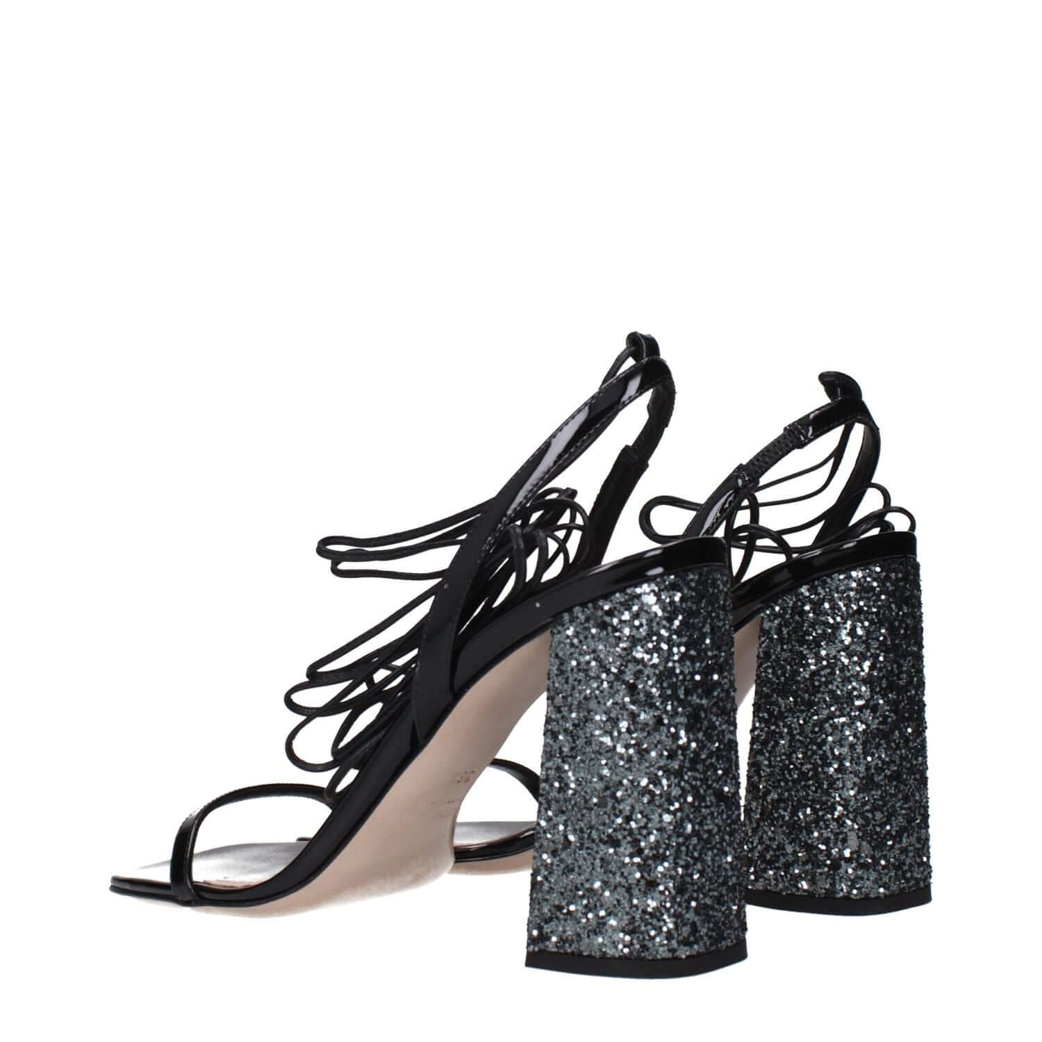 Miu Miu Black Leather Platform Sandals