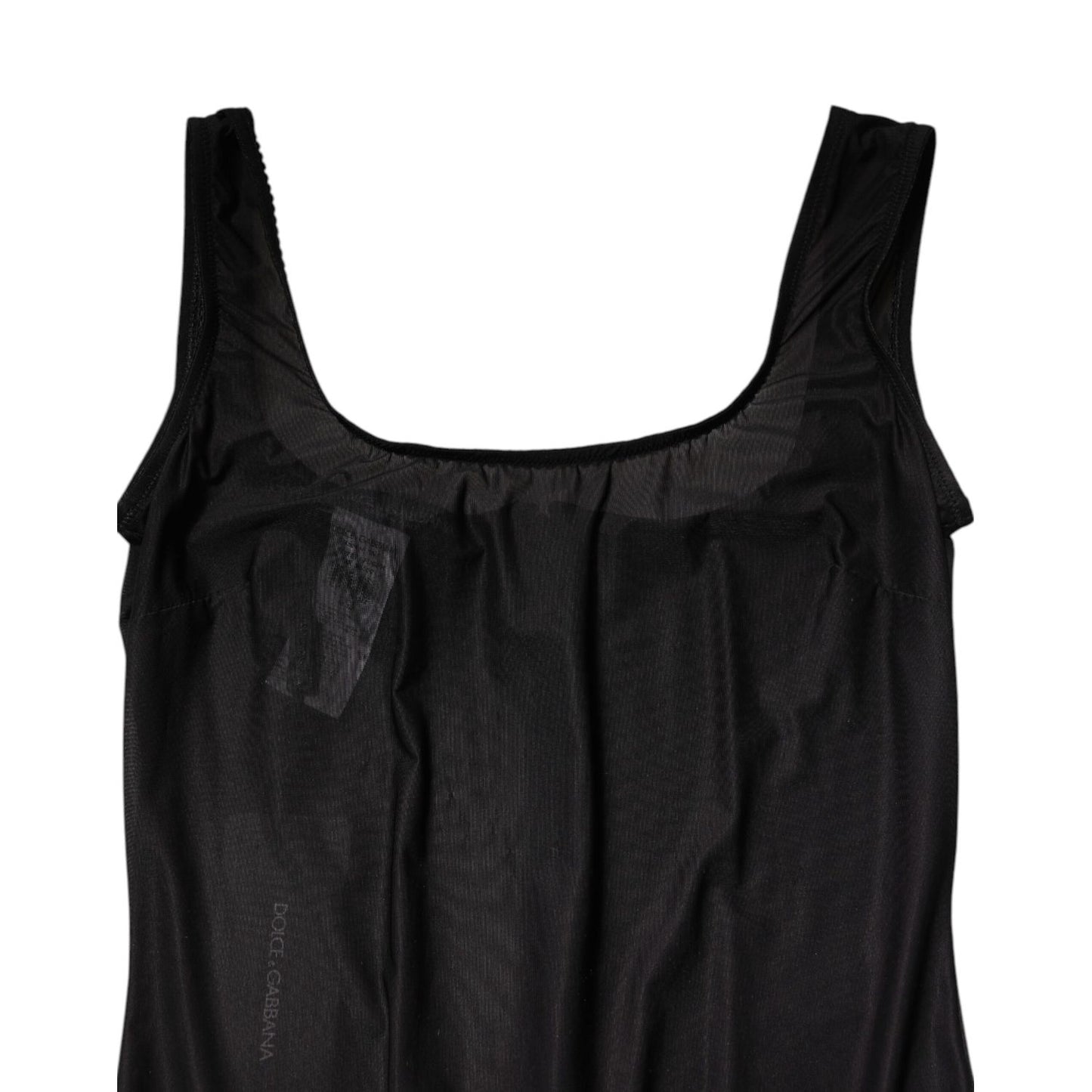 Dolce & Gabbana Black Nylon Sleeveless Round Neck Tank Top