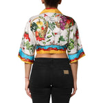 Dolce & Gabbana Multicolor Chili Silk Cropped Blouse Top TSH90655-36