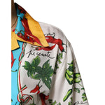 Dolce & Gabbana Multicolor Chili Silk Cropped Blouse Top TSH90655-36