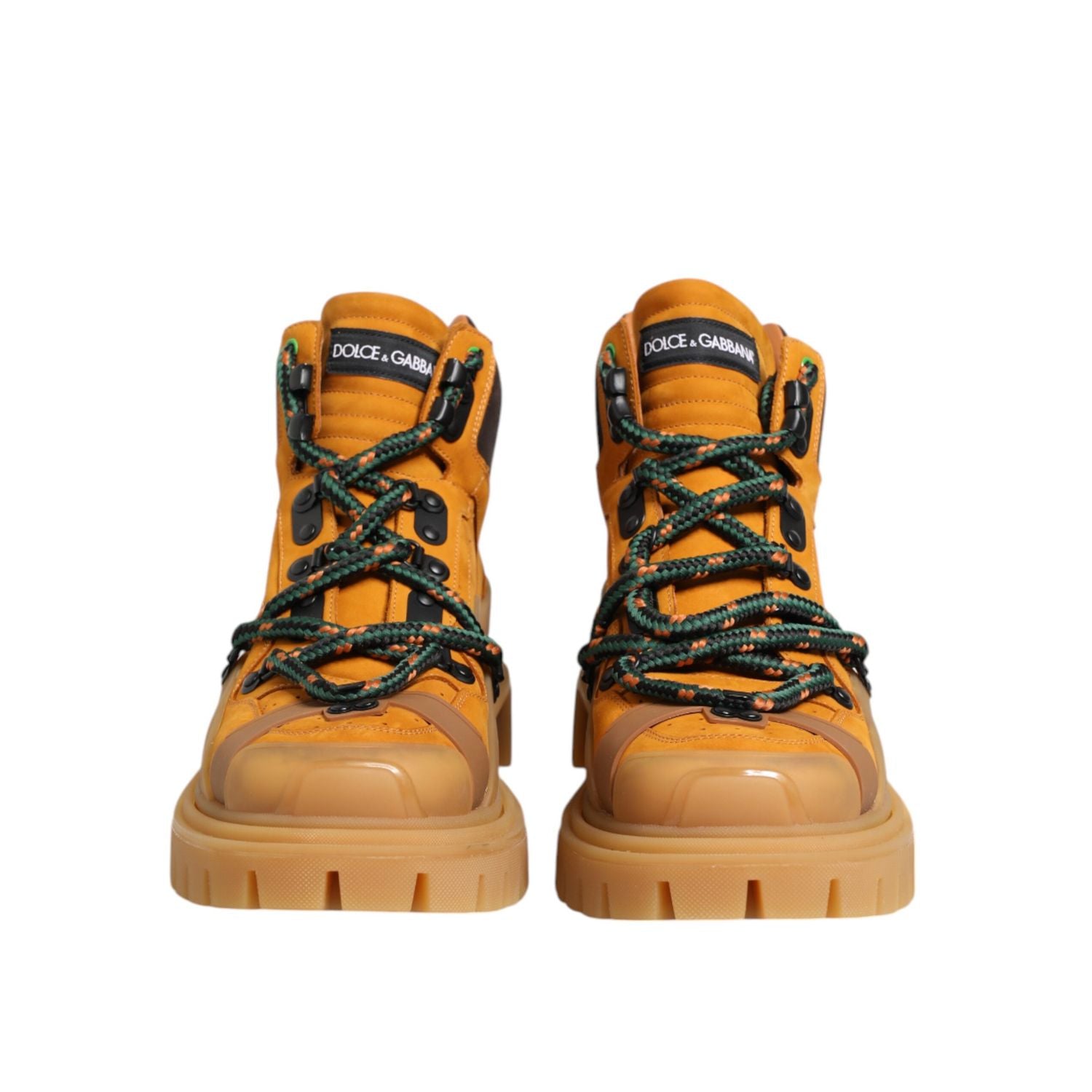 Dolce & Gabbana Orange Lace Up Trekking Ankle Boots Shoes