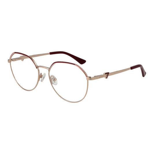 Guess Rose Gold Women Glasses Frame, square full-rim metal, 53-16-140, branded case included.