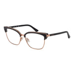 Guess Gray Women Glasses Frame in full-rim stainless steel browline style, demo lenses included, frame size 54-15-135, with branded case.