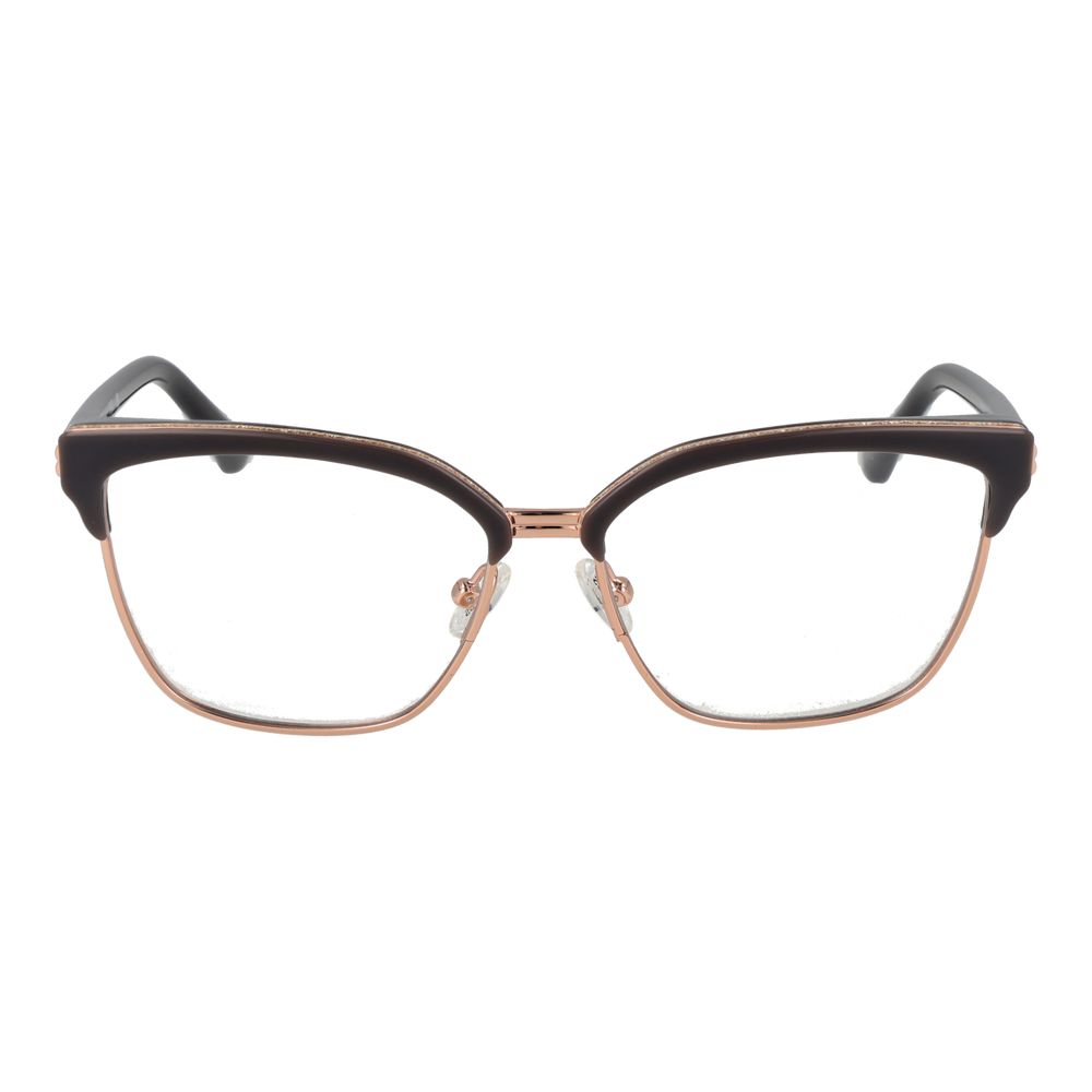 Guess Gray Women Glasses Frame in stainless steel with full-rim browline style, demo lenses, and temple length 135, includes branded case.