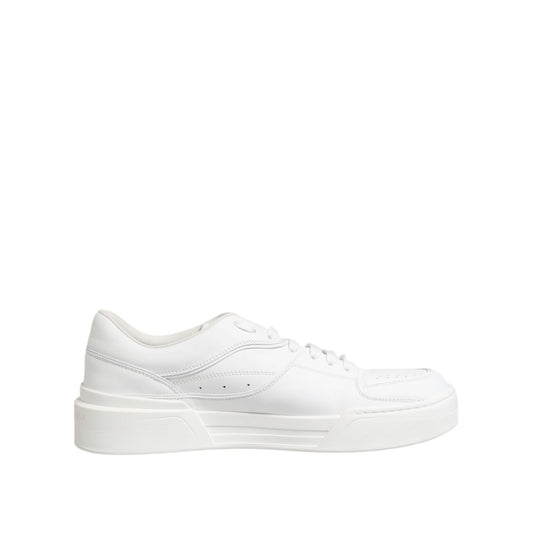 Dolce & Gabbana White Miami Leather Low Top Sneakers Shoes