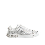 Dolce & Gabbana White Portofino Stud Embellished Men Sneakers Shoes