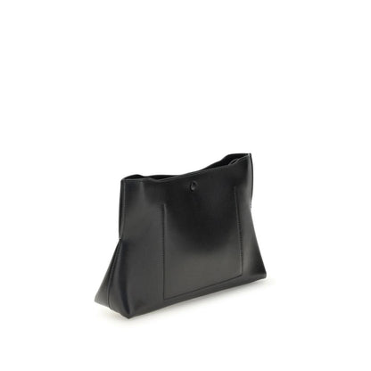Back view of Givenchy Black Calf Leather Bos Taurus Clutch Bag with sleek design and magnetic closure.