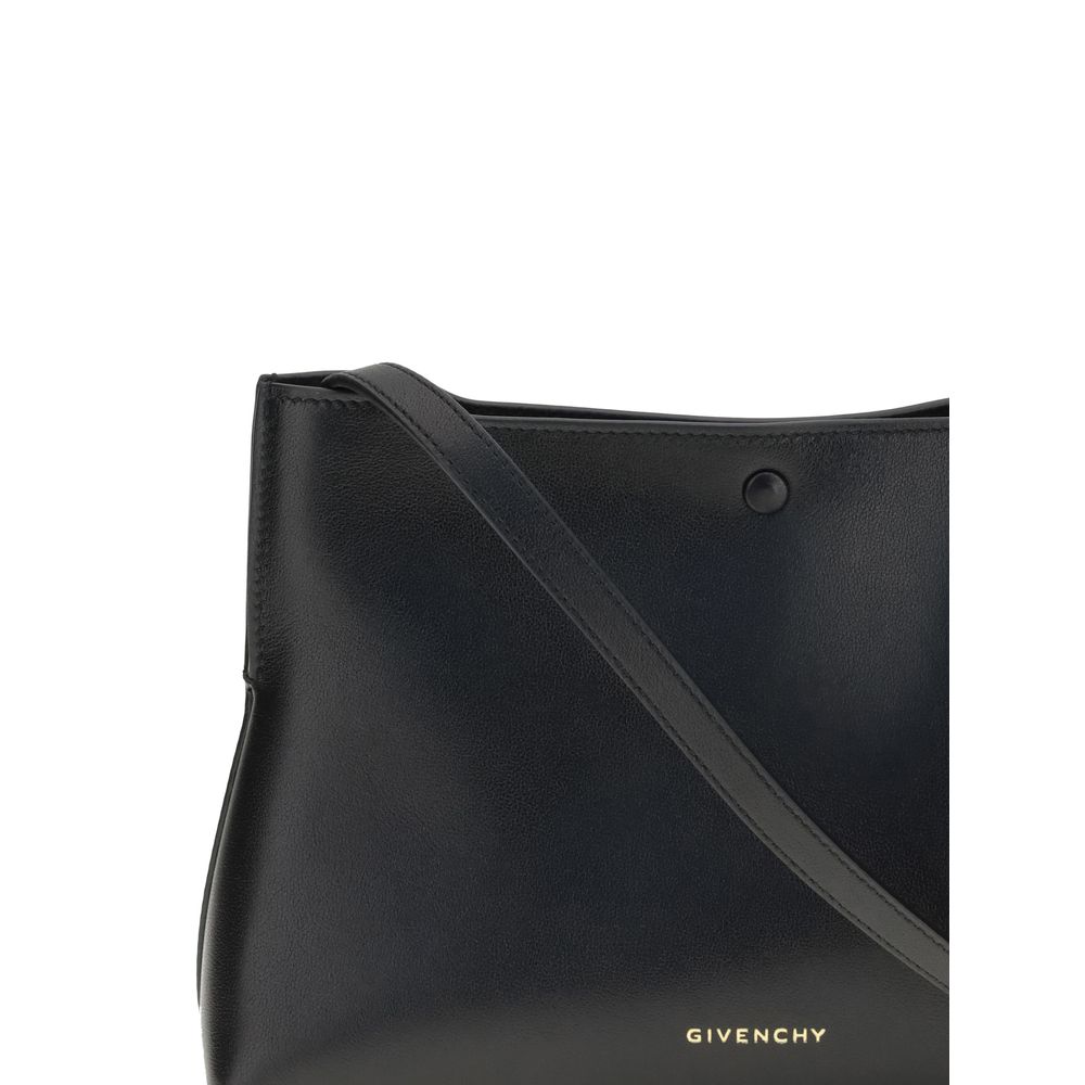 Givenchy Black Calf Leather Bos Taurus Clutch Bag with gold logo and removable strap, luxury fashion accessory, AW25 collection.