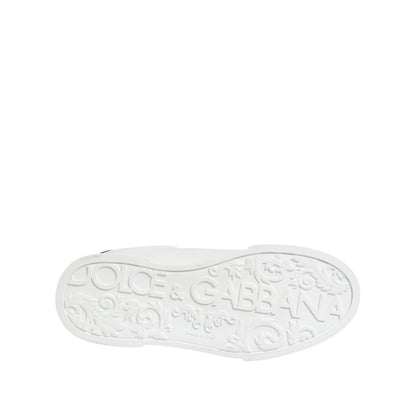 Dolce & Gabbana White Crown Patch Portofino Men Sneakers Shoes