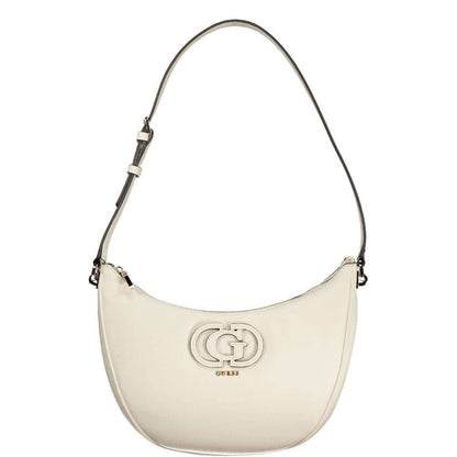 Guess Jeans White Polyethylene Women Handbag with adjustable strap and external pocket