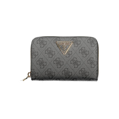 Guess Jeans Black Polyethylene Women Wallet with logo and zip closure