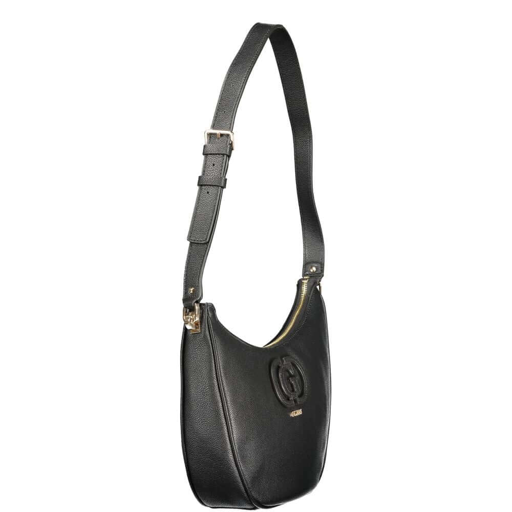 Guess Jeans Black Polyethylene Women Handbag with adjustable strap and zip closure