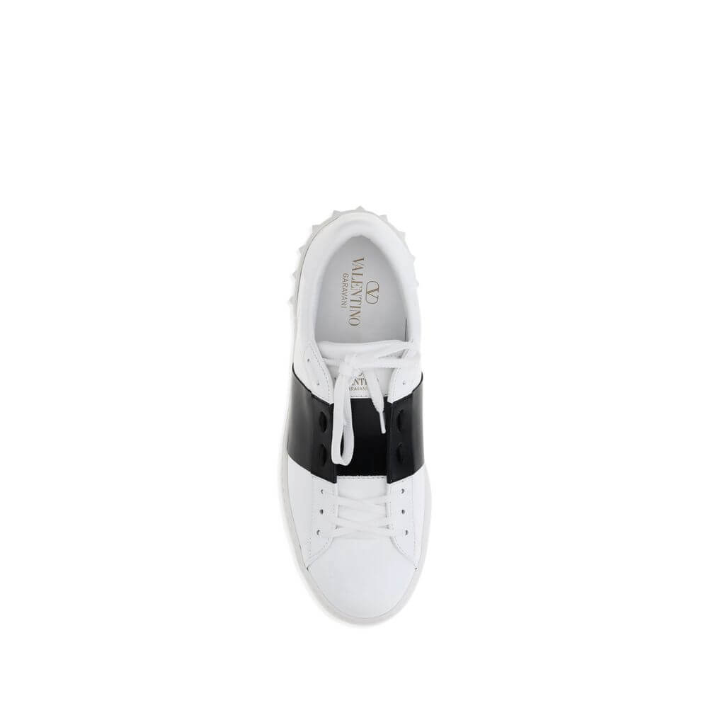 Valentino Garavani White Calf Leather Bos Taurus Low Top Sneakers