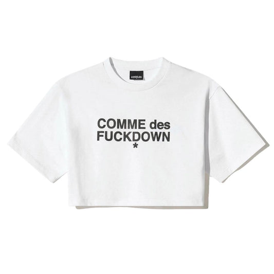 Comme Des Fuckdown White Cotton Women T-Shirt