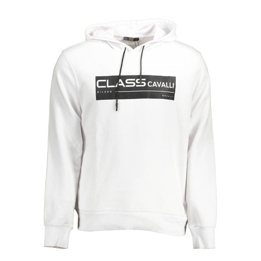 Cavalli Class White Cotton Sweatshirt