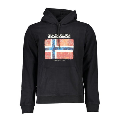 Napapijri Black Cotton Men's Hooded Sweater